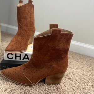 Faux suede summer bootie